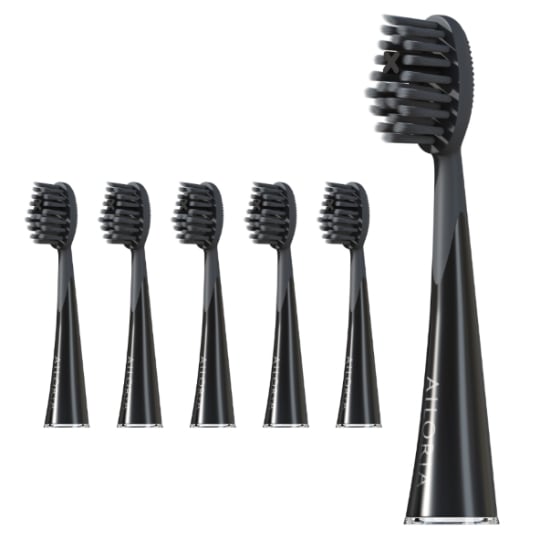 Shine Bright Charcoal Têtes de brosse au charbon actif - lot de 6 AILORIA