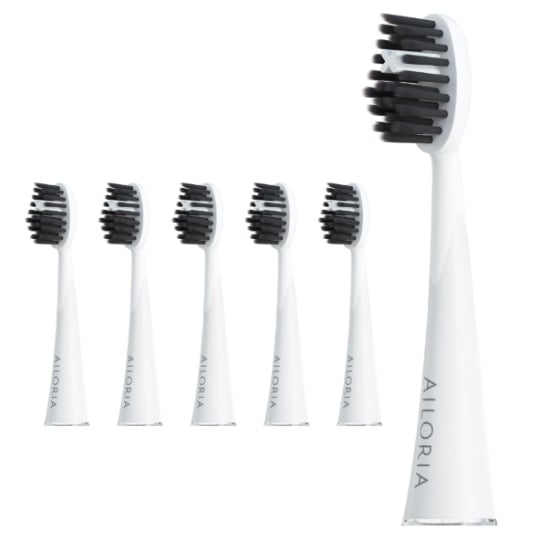 Shine Bright Têtes de brosse au charbon actif - lot de 6 AILORIA