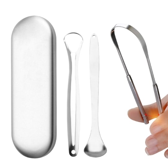 Grattoir À Langue En Acier Inoxydable Pack De 3 Silver INF