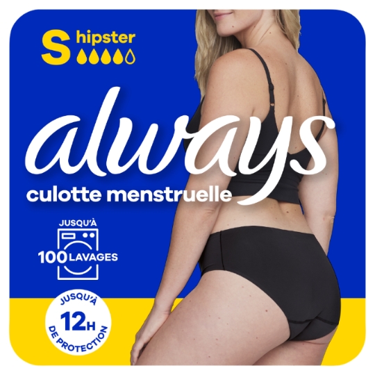 Culotte menstruelle Taille S 38/40 Noire Flux Léger & Moyen ALWAYS