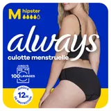 Culotte menstruelle Taille 40/42 Noire Lavable Hipster Flux Modéré à Abondant ALWAYS