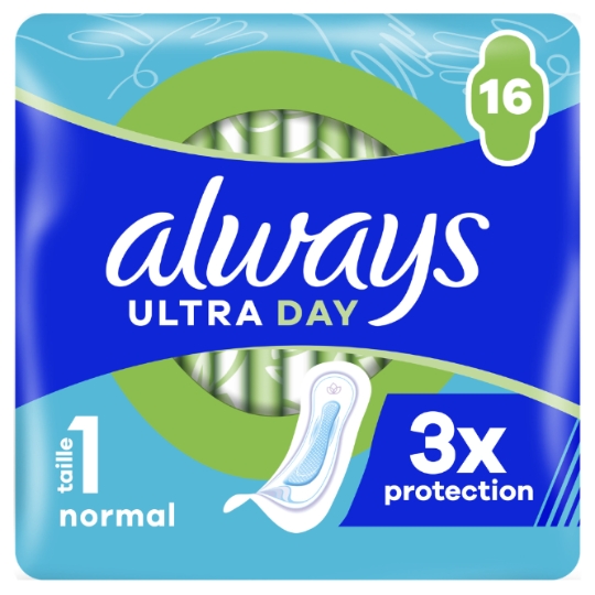 Serviettes Hygiéniques sans Ailettes Normal Jour Taille 1 Ultra Day ALWAYS