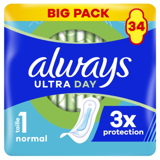Serviettes Hygiéniques sans Ailettes Normal Taille 1 Ultra ALWAYS