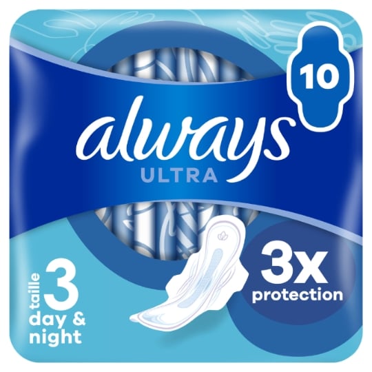 Serviettes Hygiéniques avec Ailettes Ultra Day Et Nuit Taille 3 ALWAYS