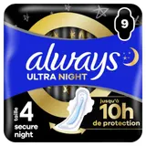 Serviettes Hygiéniques avec Ailettes Secure Night Taille 4 Ultra ALWAYS