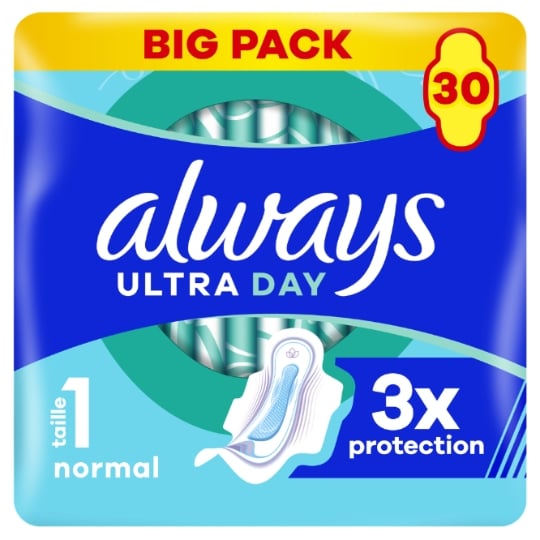 Serviettes Hygiéniques avec Ailettes Normal Taille 1 Ultra Day ALWAYS