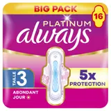 Serviettes Hygiéniques avec Ailettes Flux Abondant Taille 3 Platinum ALWAYS