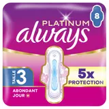 Serviettes Hygiéniques avec Ailettes Flux Abondant Taille 3 Platinum ALWAYS