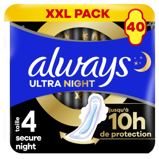 Serviette Hygiénique  Secure Night avec Ailettes  ALWAYS