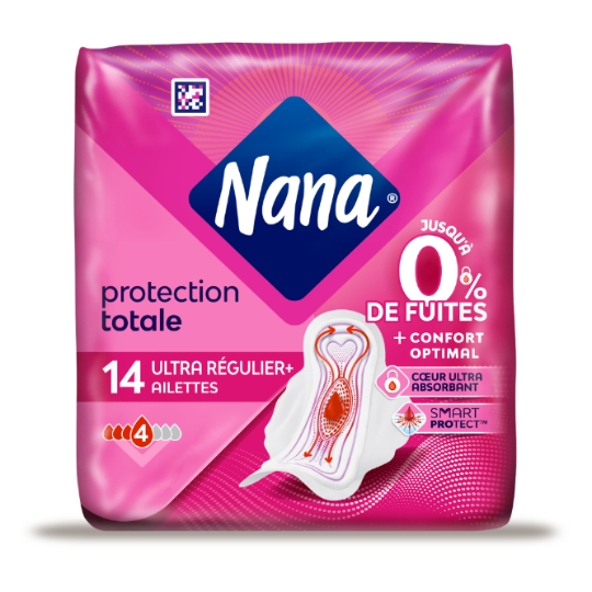 Serviettes Hygiéniques avec Ailettes Ultra Régulier Plus V-Protection NANA