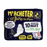 Serviettes Hygiéniques avec Ailettes Nuit Flux Abondant 100% Coton Bio RAMDAM