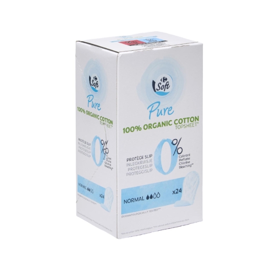 Protège-slips 100% coton biologique et sans colorant et sans parfum CARREFOUR SOFT