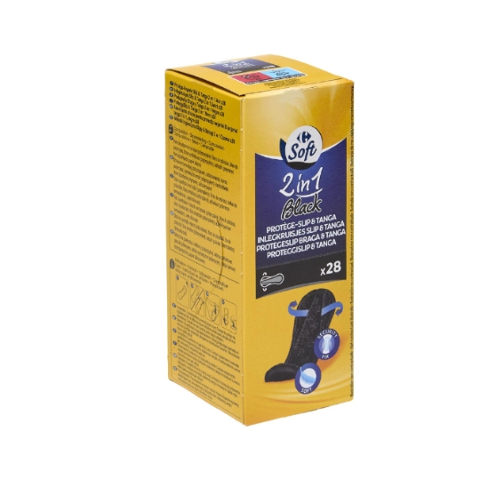 Protège-slips & Tanga noirs et 2 en 1 CARREFOUR SOFT