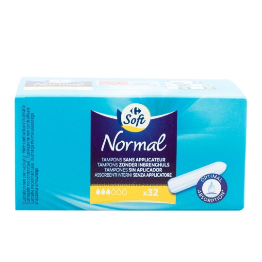 Tampons sans applicateur normal optimal absorption CARREFOUR SOFT