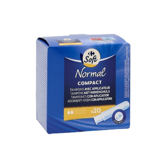 Tampons avec applicateur compact normal CARREFOUR SOFT