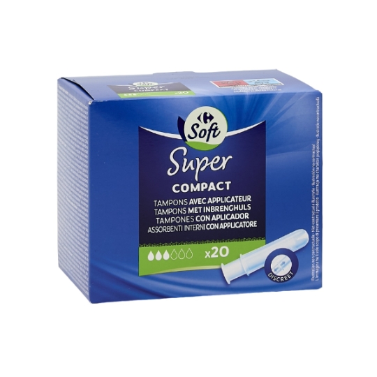Tampons avec applicateur super compact CARREFOUR SOFT