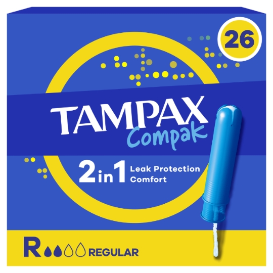 Tampons avec Applicateur 2en1 Régulier Compak TAMPAX