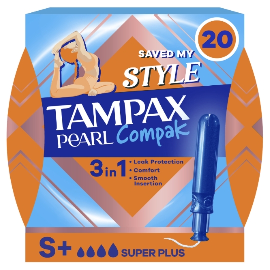 Tampons avec Applicateur 3en1 Super Plus Pearl Compak TAMPAX