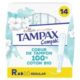 Tampons avec Applicateur Coton Bio Regular Compak TAMPAX