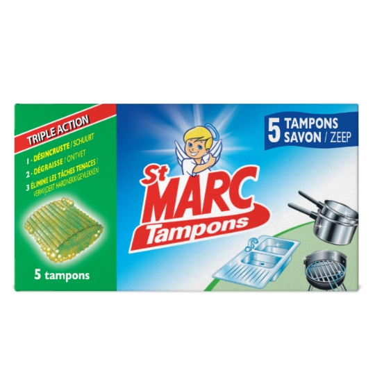 Tampons Savon Triple Action Désincruste et Dégraisse ST MARC
