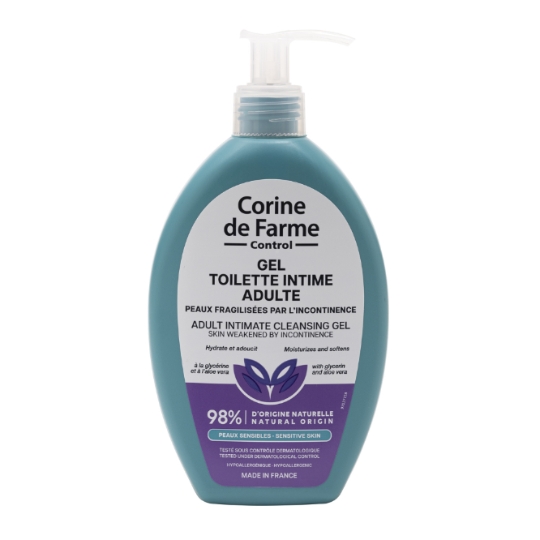 Gel Toilette Intime Adulte pour Peaux Sensibles Fragilisées par l'Incontinence CORINE DE FARME