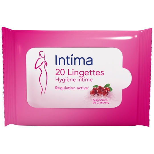 Lingettes Intime Régulation Active aux Extraits de Cranberry INTIMA
