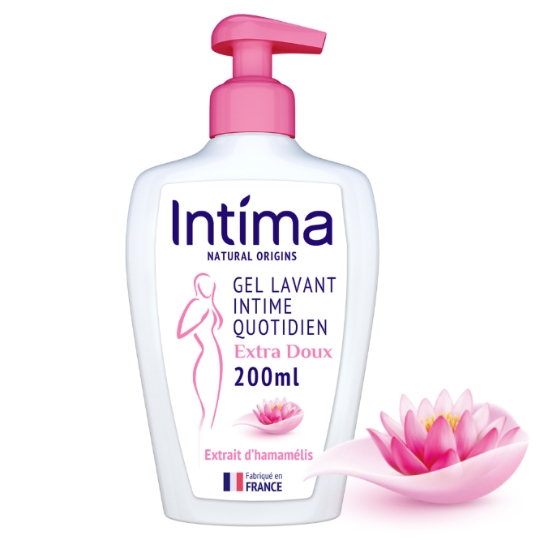Gel Douche Intime Extra Doux à l'Extrait d'Hamamélis Usage Quotidien INTIMA