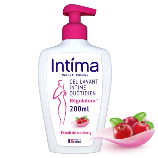 Gel Douche Intime Natural Origins Régulateur Active à l'Extrait de Cranberry INTIMA