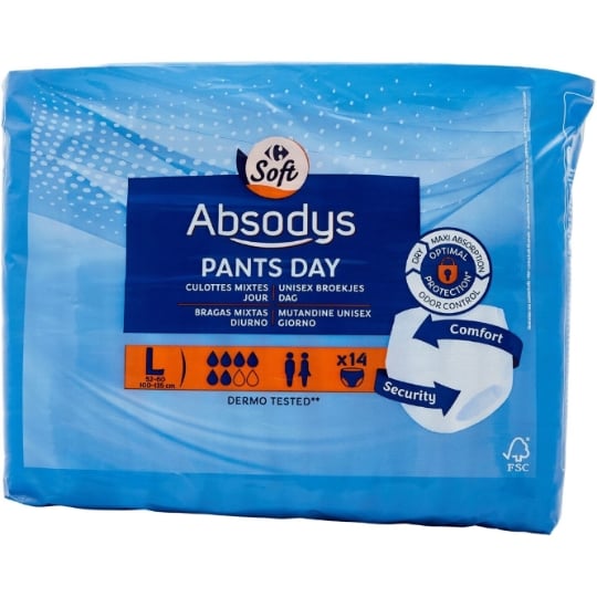 Culottes fuites urinaires Jour Mixtes Taille L Absodys CARREFOUR SOFT