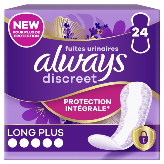 Protections Fuite Urinaire Long Plus Intégrale Discreet ALWAYS