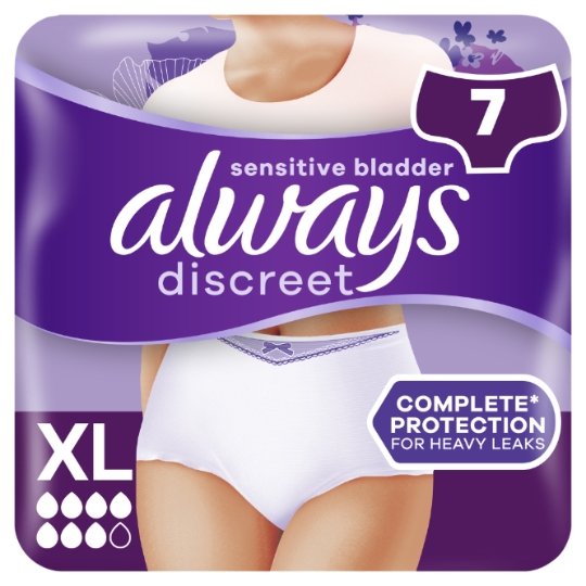 Culottes fuites urinaires Taille XL Plus Protection Intégrale Discreet ALWAYS