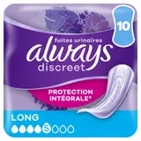 Serviettes Fuite Urinaire Long Discreet Protection Intégrale ALWAYS