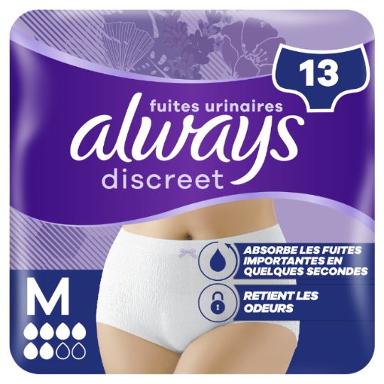 Culottes pour Fuites Urinaires Taille M 36-42 Discreet ALWAYS