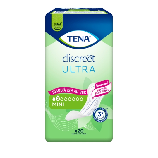 Serviettes Fuites Urinaires Mini Discreet Ultra TENA