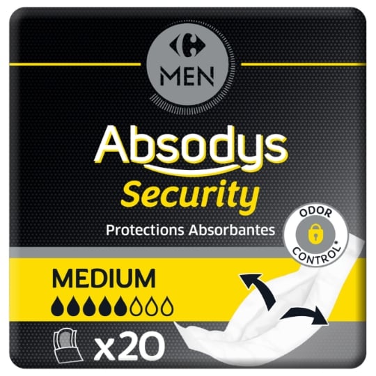 Protections fuites urinaires Homme Medium Absodys Security CARREFOUR MEN