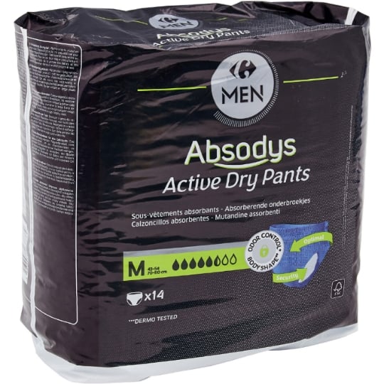 Protections Fuite Urinaire Homme Taille M Active Dry Pants Absodys CARREFOUR MEN