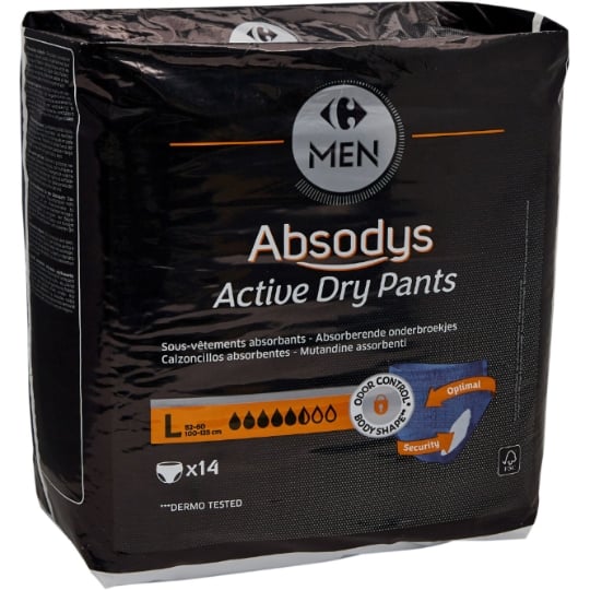 Protections Fuite Urinaire Homme Taille L Active Dry Pants Absodys CARREFOUR MEN