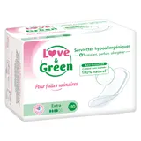 Serviettes fuites urinaires Extra Hypoallergéniques Anti-irritation 100% naturel LOVE & GREEN