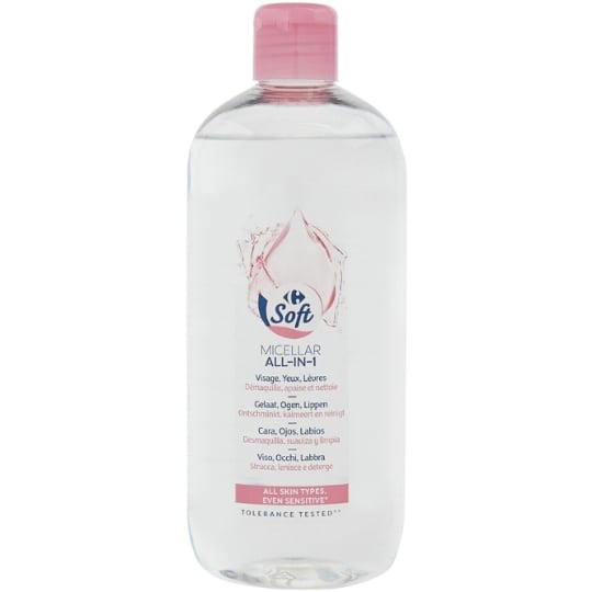 Eau micellaire Tout en 1 Tous Types de Peaux Même Sensibles CARREFOUR SOFT