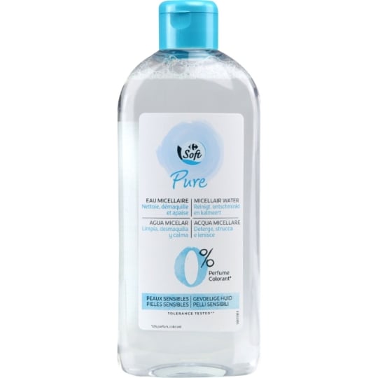 Eau micellaire Visage Peaux Sensibles Nettoie et Apaise CARREFOUR SOFT