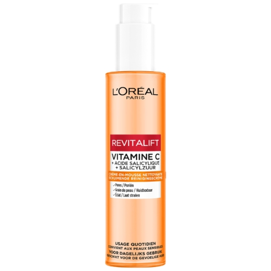 Mousse Visage Vitamine C Resserre les pores Affine et lisser le grain de peau Booster l'éclat Acide Salicylique L'OREAL PARIS