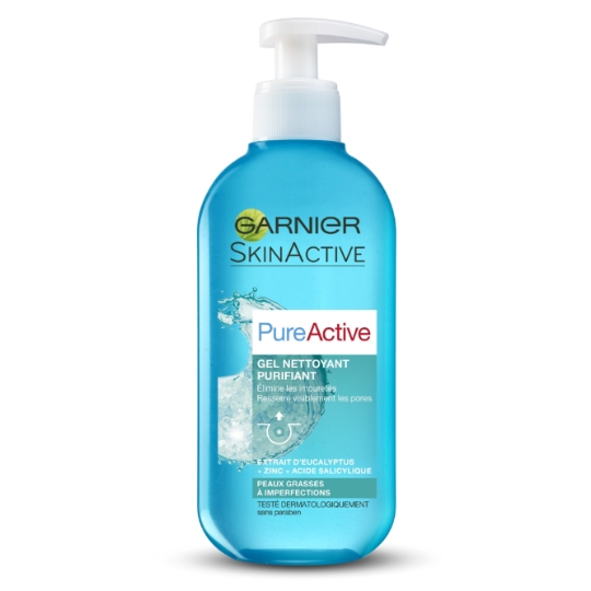 Gel Visage Peau à Imperfections Purifie et Resserre les Pores Zinc et Eucalyptus Skin Active GARNIER