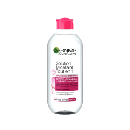 Eau micellaire Visage Yeux Peau Sèche et Sensible Nettoie Démaquille Hydrate GARNIER
