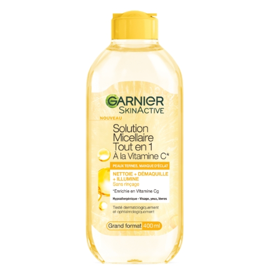 Eau micellaire Vitamine C Eclat Nettoie et Démaquille et Illumine Skin Active GARNIER