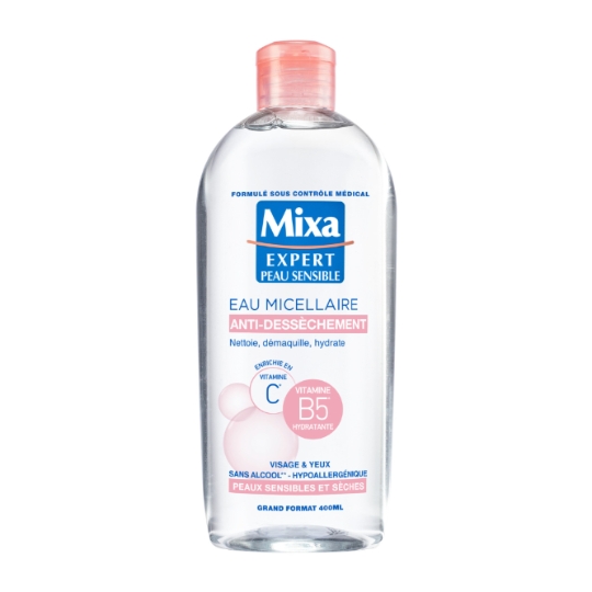 Eau micellaire Physiologique Anti-dessèchement Visage Yeux Peau Sensible Sèche MIXA