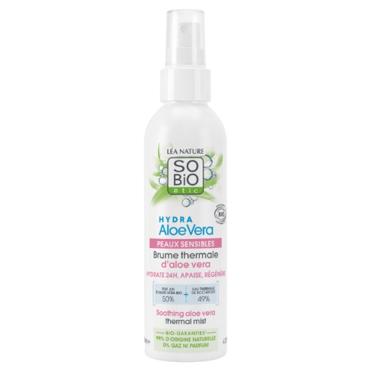 Brume Thermale Hydra Aloe Vera Bio pour Peaux Sensibles SO BIO ETIC