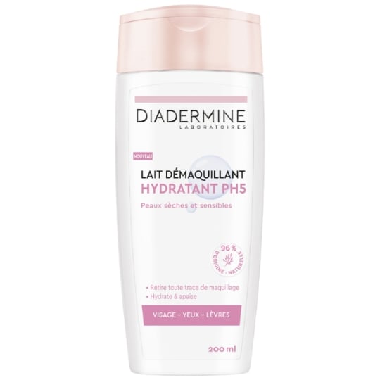 Lait Démaquillant Hydratant Visage Peau Sèche et Sensible Ph5 DIADERMINE