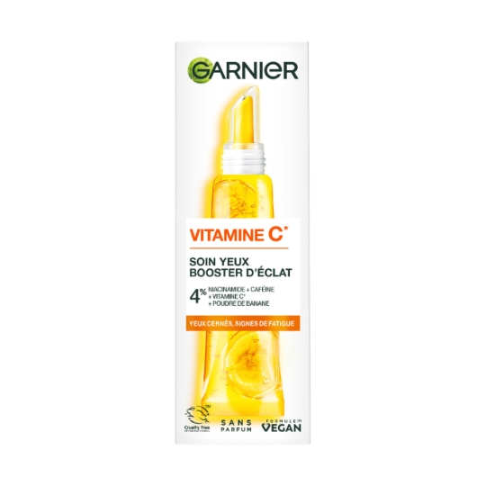 Crème Yeux Anti-cernes Anti-rides Eclat Niacinamide Caféine Vitamine C Poudre de Banane Skin Active GARNIER