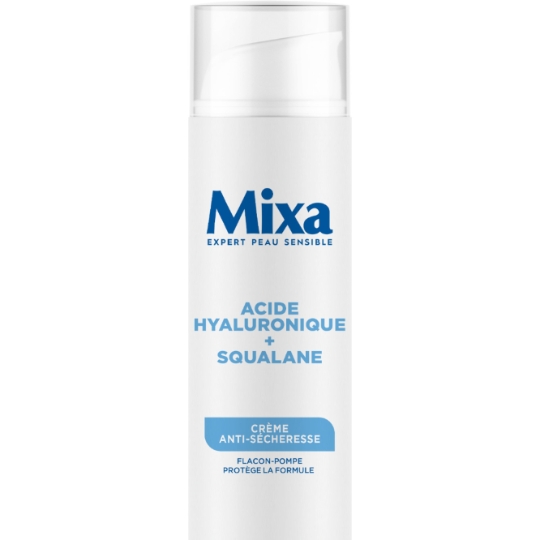 Crème Anti-Sécheresse Visage Peau Sèche et Sensible Hydratation 48H Acide Hyaluronique et Squalane MIXA