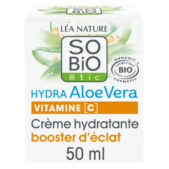 Crème Hydratante Eclat Visage Aloe Vera Vitamine C Acide Hyaluronique Bio SO BIO ETIC